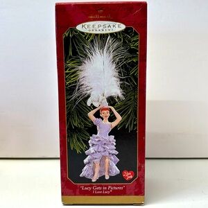 1999 Hallmark I Love Lucy Ornament Lucy Gets in Pictures Feather Headdress